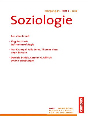 cover image of Soziologie 2.2016